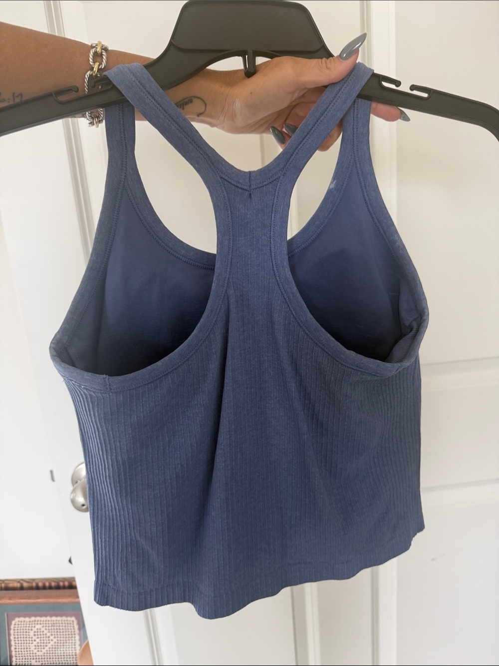 Amazon Blue Ribbed Racerback Tank Top - Picture 3 of 4